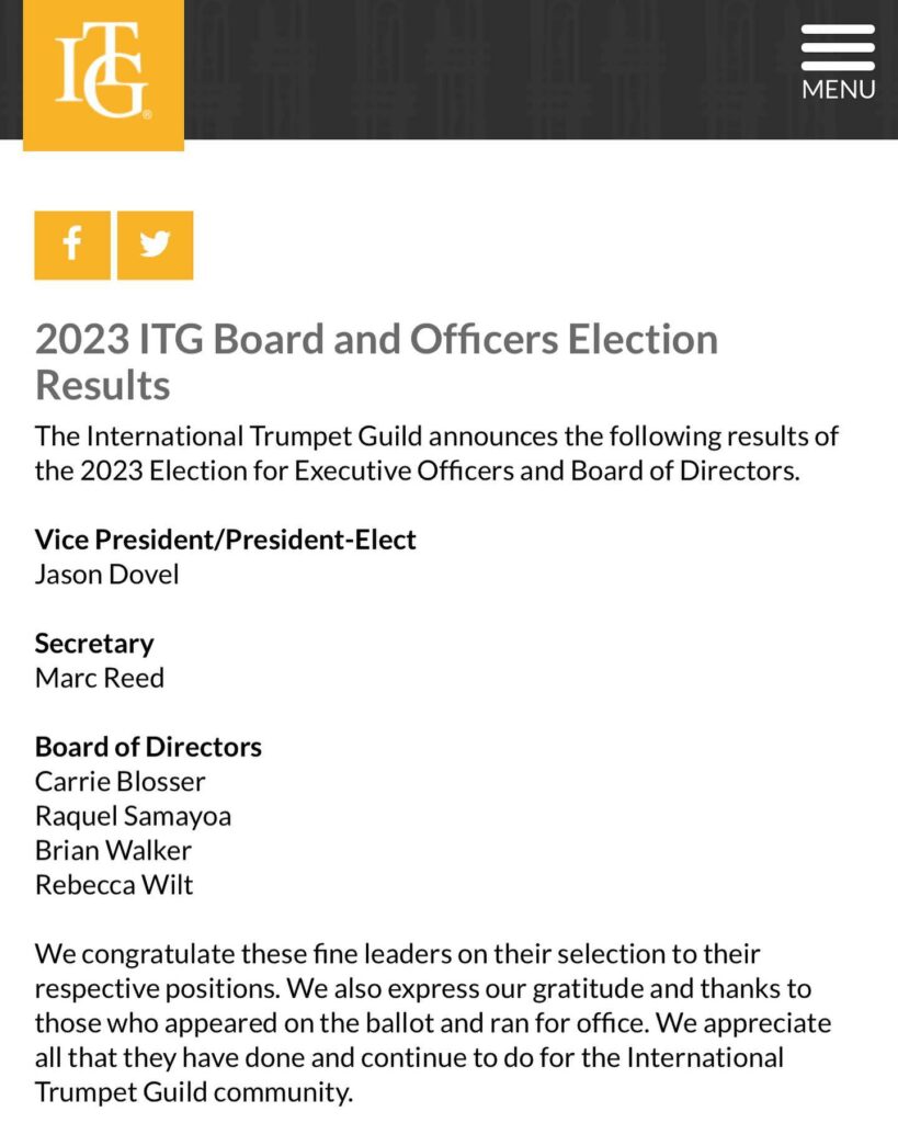 ITG Board of Directors announcement